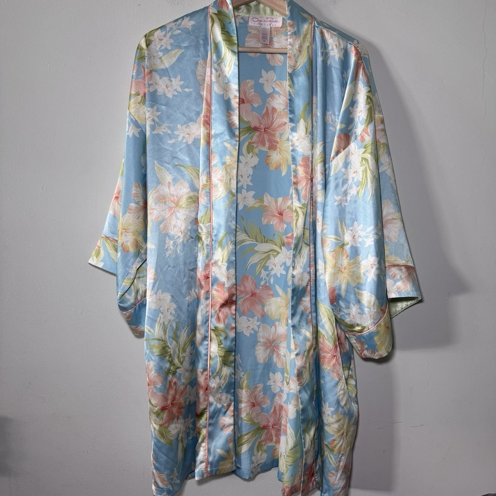 Oscar De La Renta Pink‎ Label Floral Kimono robe Size M